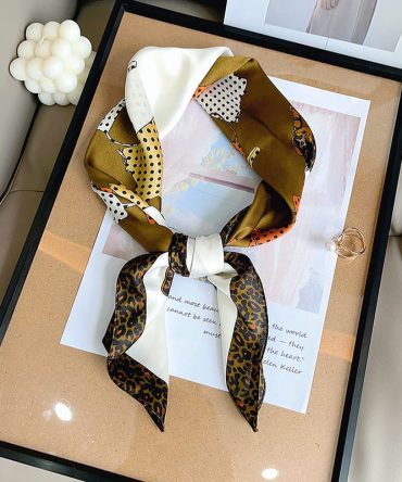 Taupe Green Neck Scarf