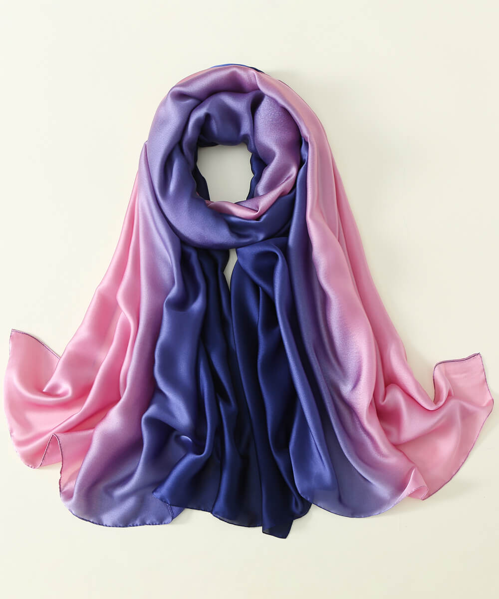 Thistle Pinkish Blue Silk Scarf
