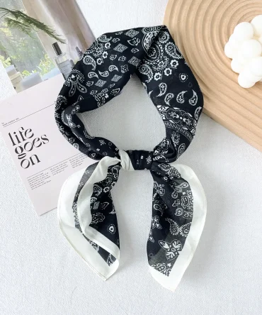 Timber Black Square Scarf