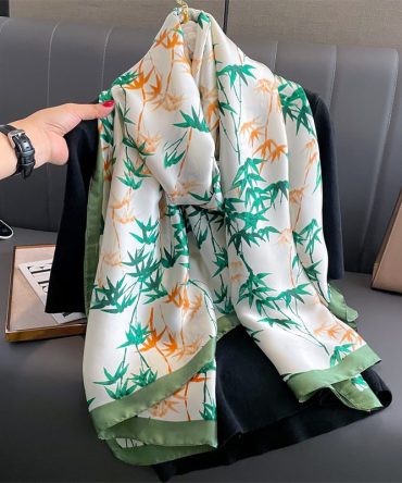 Tropical Green Silk Scarf