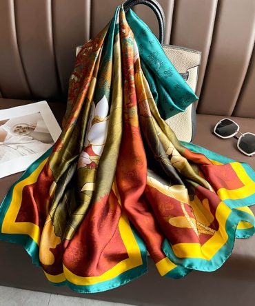 Turquoise Blue Silk Scarf