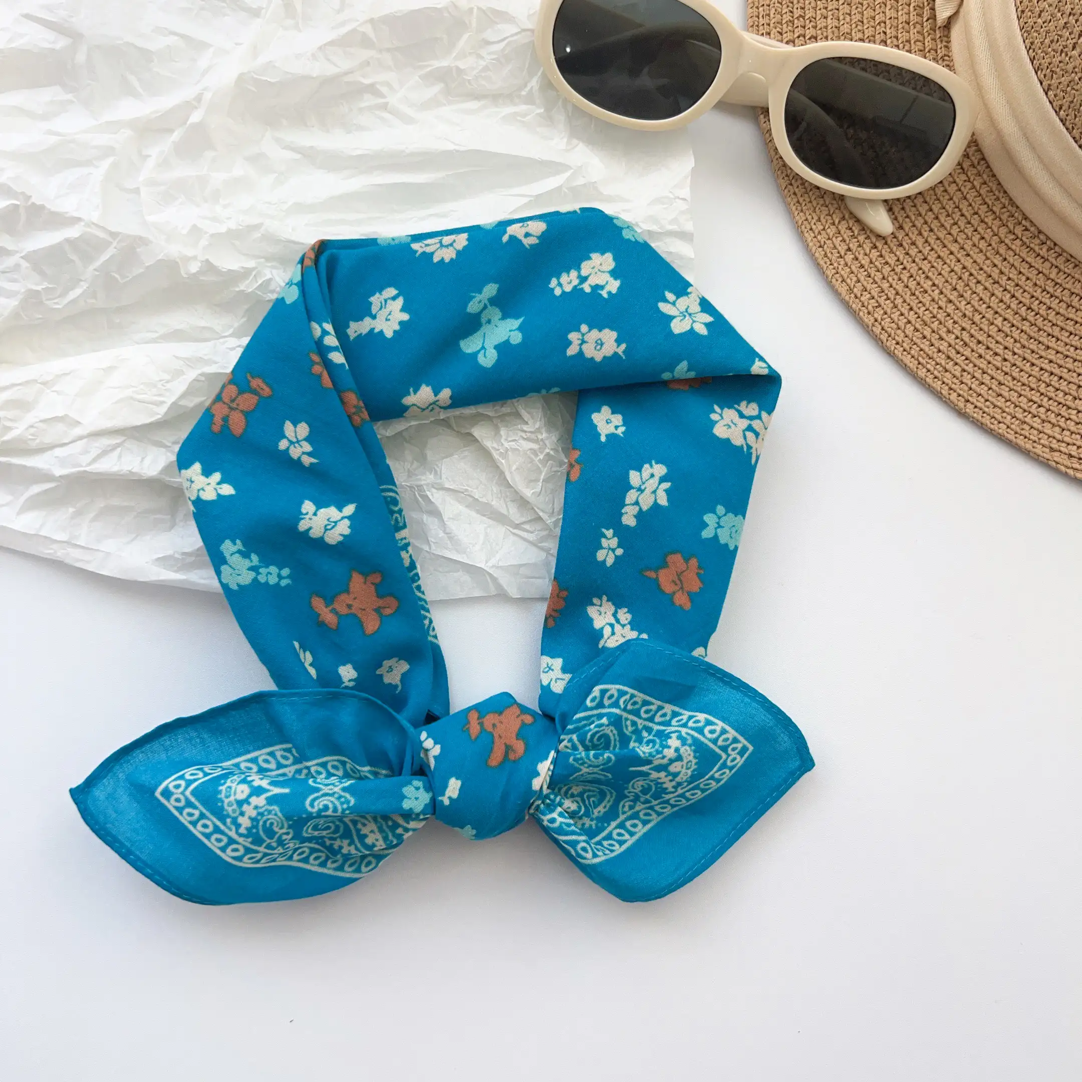 Turquoise Opaque Square Scarf