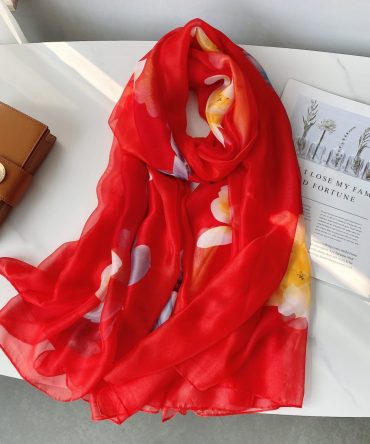 Printed Chiffon Hijab – Venetian Rosso Corsa