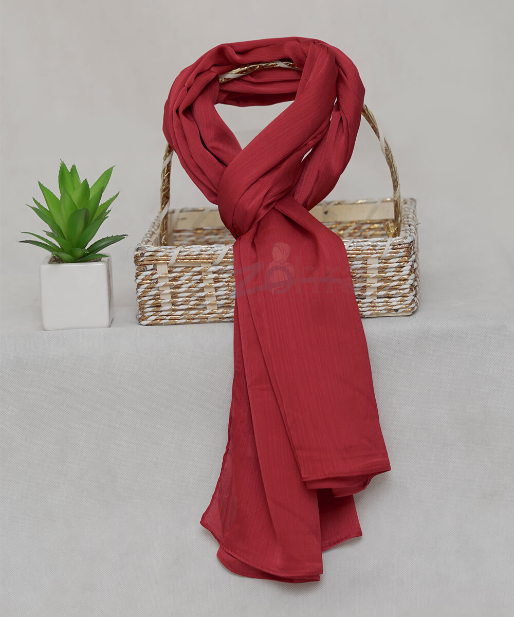 Silk Hijab – Vivid Burgundy - Image 2