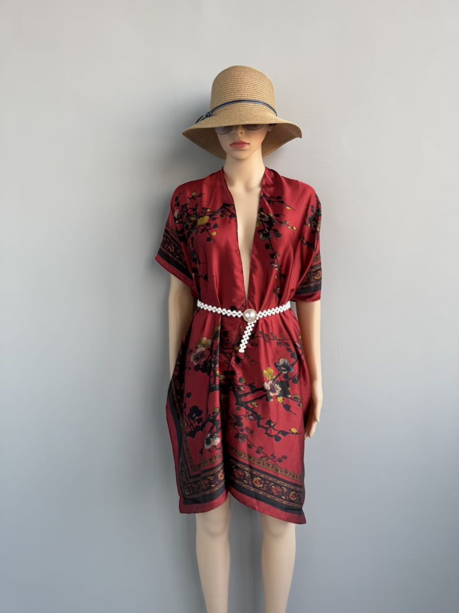 Silk Cape Shawl – Vivid Burgundy