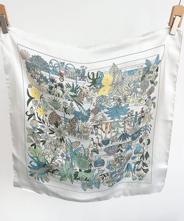 Whirl White Neck Scarf