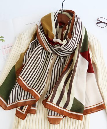 White Raindrops Printed Scarf