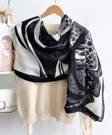 Wild Black Printed Scarf