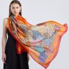 Wind Wheel Orange Silk Scarf